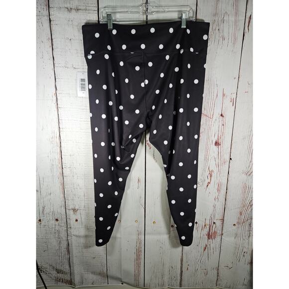 Walk Pop Women's Capri Legging Black and White‎ Polka Dot Size 3x NWT - Picture 5 of 6